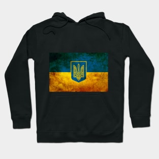 Ukraine Trident Grunge Flag Hoodie